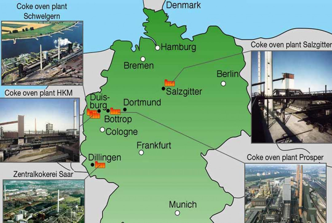 Standorte der aktuell in Deutschland betriebenen Kokereien - Quelle: VDEh