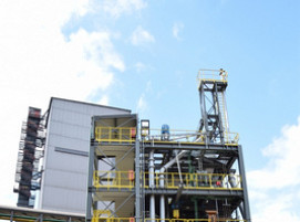 Foto der von Primetals Technologies entwickelten Pilotanlage für die HYFOR-Direktreduktion von Feineisenerzen am voestalpine-Standort im österreichischen Donawitz. Der DR-Prozess ist CO2-frei und H2basiert.