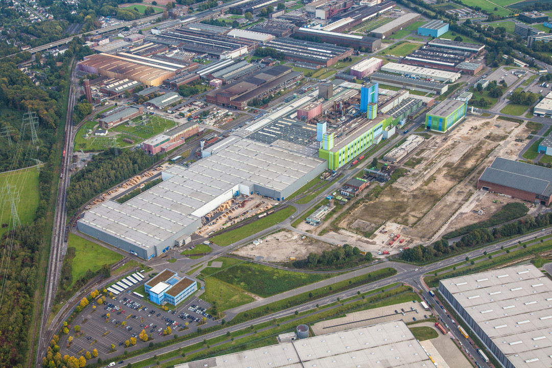 Luftaufnahme des Industrieparks in Krefeld mit dem Outokumpu Werk - Photo: Outokumpu