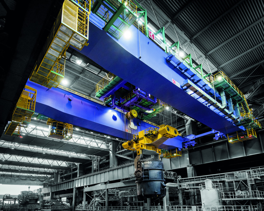 Pfannentransportkran 390-60t x 40m - Photo: thyssenkrupp Steel Europe AG