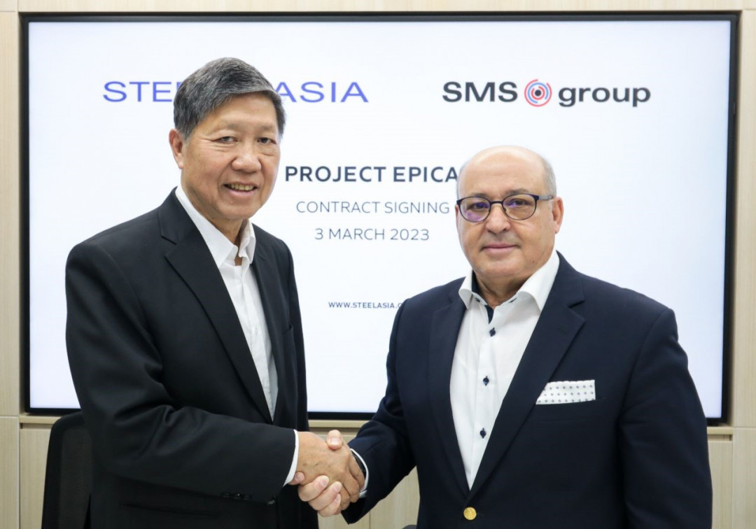 Benjamin Yao, Chairman und CEO of SteelAsia (links) und Prof. Pino Tesè, Chief Sales Officer India und Asia-Pacific Region of SMS group (rechts) - Photo: SMS group GmbH