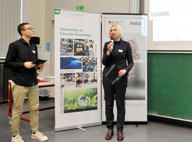 Stipendiat Amir Salikohv und Katarzyna Kosowski, Head of Corporate Communications bei Taniiobis: Die Auszeichnung würdigt vor allem die bisherigen Leistungen von Herrn Salikohv.