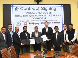 Vertragsunterzeichnung bei Steel Authority of India (SAIL)