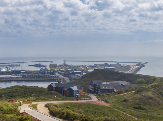 Der Hafen der Hauptinsel von Helgoland