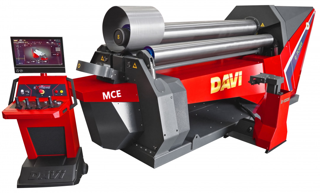 Vollelektrische Rundbiegemaschine MCE e-POWER mit CNC-Steuerung iRoll eXtreme und Lasermessystem AI-Vision - Bild: Davi