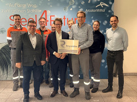 Das Hamburger ArcelorMittal-Team mit CEO Thoralf Winkel und Joe Woodruff von ResponsibleSteel™