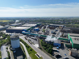 Das Werk von Feralpi Stahl in Riesa