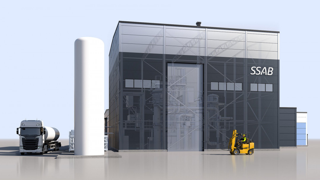Mit der neuen Gasverdüsungsanlage kann SSAB hochwertiges Metallpulver im industriellen Maßstab herstellen und die wachsende Nachfrage bedienen - Computergrafik: SMS group