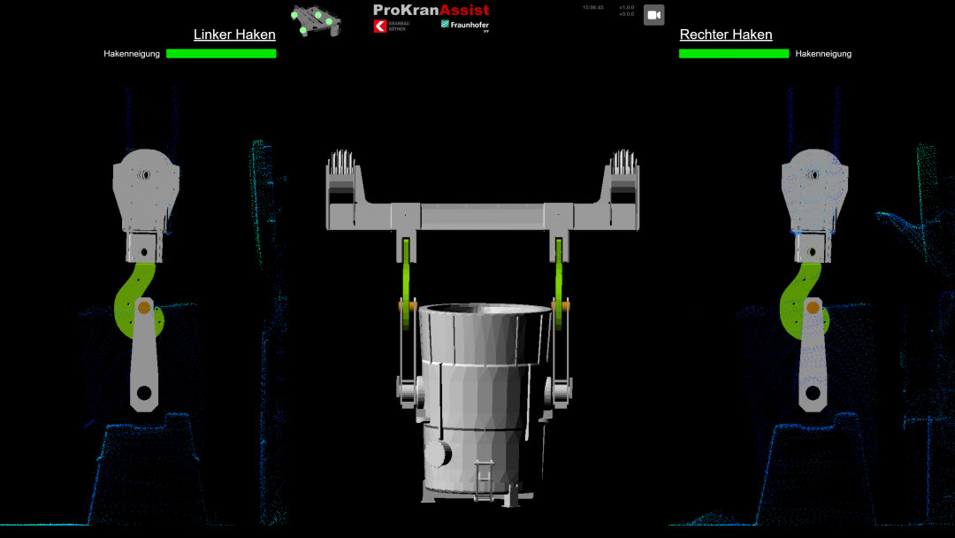 Nutzerinterface des Assistenzsystems Pro-Kran-Assist für den Kranführer - Photo: Archivbild: Fraunhofer IFF