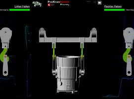 Nutzerinterface des Assistenzsystems Pro-Kran-Assist für den Kranführer