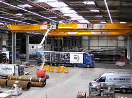 Die neue Krananlage bei rff Rohr Flansch Fitting