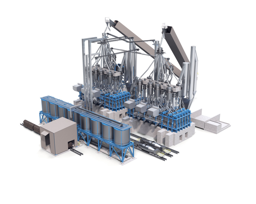 Schematische Darstellung einer Direktreduktionsanlage, welche den Smelter, ein Elektroschmelzofen von Primetals Technologies, beschickt und damit einen der drei in der Studie möglichen Produktionsweg veranschaulicht - Phtoto: Primetals Technologies